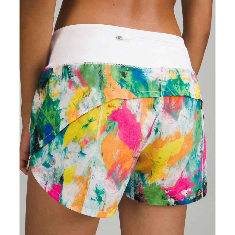 Lululemon Speed Up Shorts Multi Colored Size 8 Athletic Gorpcore Running Indie - Picture 2 of 15